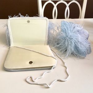 Vintage 90’s Pillbox Church Hat & Feather Clutch